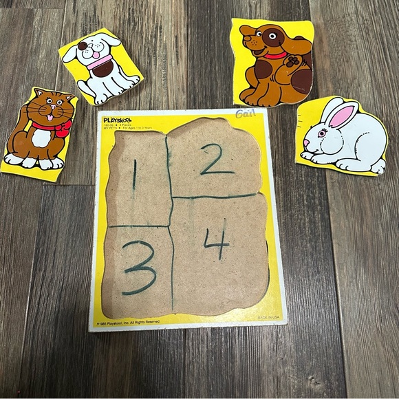 PLAYSKOOL vintage wood tray puzzles PLAYTHINGS, BOATS and MY PETS - Picture 10 of 10